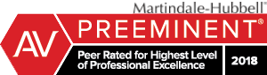 Martindale-Hubbell | AV | Preeminent | Peer Rated For Highest Level Of Professional Excellence | 2018